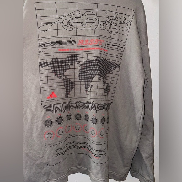 CREWNECK SWEATSHIRT ID CREW ADIDAS GRAY SWEATSHIRT A WITH FUNCTIONAL DETAILS - Picture 8 of 8